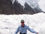 20 Jerome Ryan Crossing Log Bridge On Abruzzi Glacier